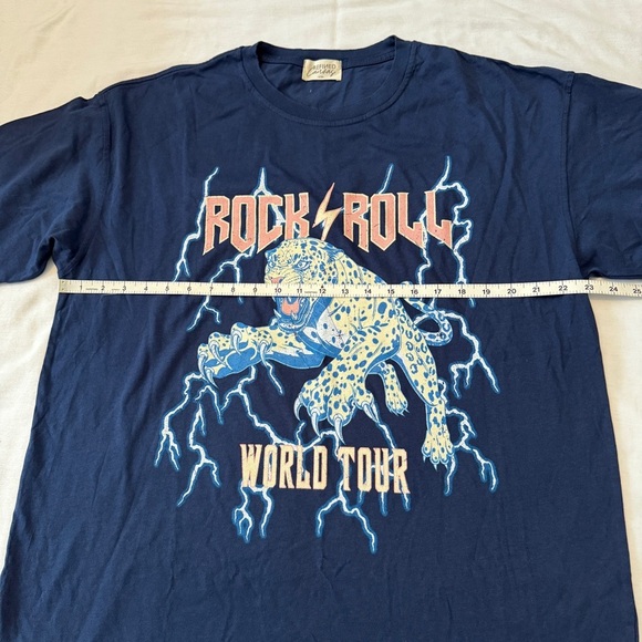 Refined Canvas Small / Medium Oversized Rock & Roll World Tour Concert T-Shirt - Picture 5 of 8